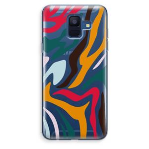 CaseCompany Colored Zebra: Samsung Galaxy A6 (2018) Transparant Hoesje