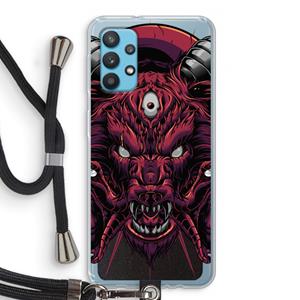 CaseCompany Hell Hound and Serpents: Samsung Galaxy A32 4G Transparant Hoesje met koord