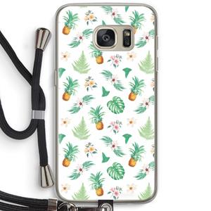 CaseCompany Ananas bladeren: Samsung Galaxy S7 Transparant Hoesje met koord