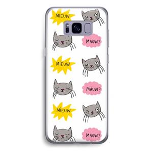 CaseCompany Meow: Samsung Galaxy S8 Plus Transparant Hoesje