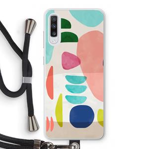 CaseCompany Bold Rounded Shapes: Samsung Galaxy A70 Transparant Hoesje met koord