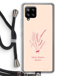 CaseCompany Where flowers bloom: Samsung Galaxy A42 5G Transparant Hoesje met koord