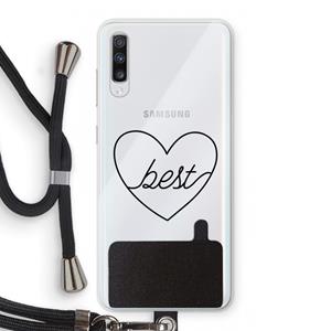 CaseCompany Best heart black: Samsung Galaxy A70 Transparant Hoesje met koord
