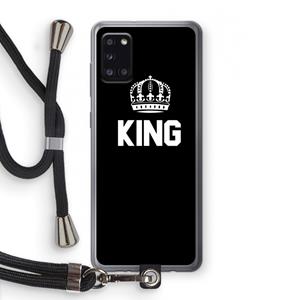 CaseCompany King zwart: Samsung Galaxy A31 Transparant Hoesje met koord