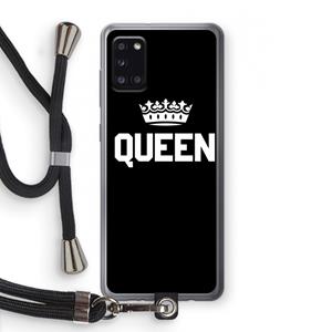 CaseCompany Queen zwart: Samsung Galaxy A31 Transparant Hoesje met koord