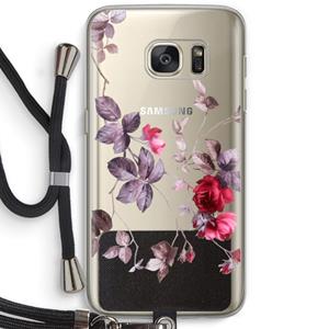 CaseCompany Mooie bloemen: Samsung Galaxy S7 Transparant Hoesje met koord