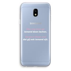 CaseCompany gij zijt ook iemand: Samsung Galaxy J3 (2017) Transparant Hoesje