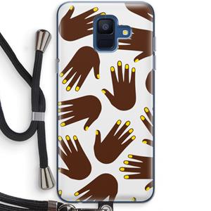 CaseCompany Hands dark: Samsung Galaxy A6 (2018) Transparant Hoesje met koord