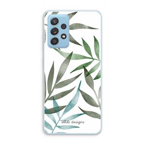 CaseCompany Tropical watercolor leaves: Samsung Galaxy A73 Transparant Hoesje