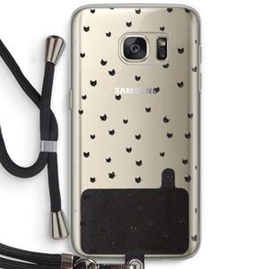 CaseCompany Kleine kattenkopjes: Samsung Galaxy S7 Transparant Hoesje met koord