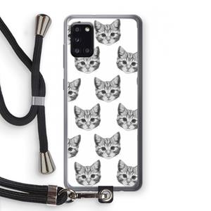 CaseCompany Kitten: Samsung Galaxy A31 Transparant Hoesje met koord