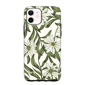 CaseCompany Wit bloemenpatroon: iPhone 12 mini Tough Case