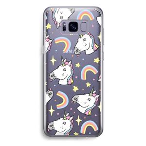 CaseCompany Rainbow Unicorn: Samsung Galaxy S8 Plus Transparant Hoesje