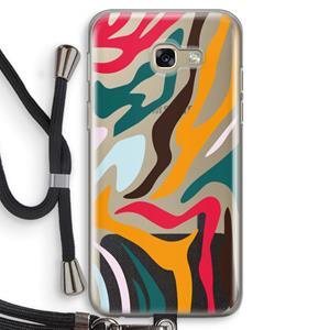 CaseCompany Colored Zebra: Samsung Galaxy A5 (2017) Transparant Hoesje met koord