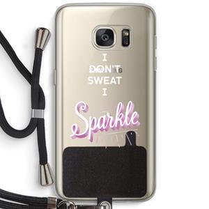 CaseCompany Sparkle quote: Samsung Galaxy S7 Transparant Hoesje met koord