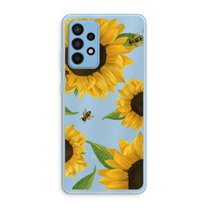 CaseCompany Sunflower and bees: Samsung Galaxy A52 Transparant Hoesje