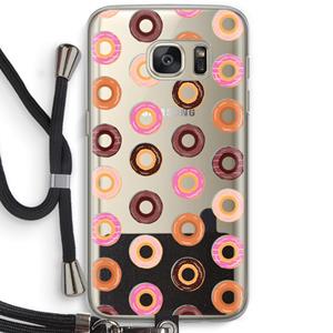 CaseCompany Donuts: Samsung Galaxy S7 Transparant Hoesje met koord