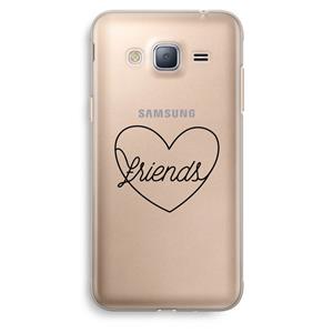 CaseCompany Friends heart black: Samsung Galaxy J3 (2016) Transparant Hoesje