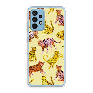 CaseCompany Cute Tigers and Leopards: Samsung Galaxy A52 Transparant Hoesje