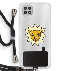 CaseCompany Kleine leeuw: Samsung Galaxy A22 4G Transparant Hoesje met koord