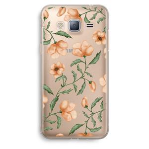 CaseCompany Peachy flowers: Samsung Galaxy J3 (2016) Transparant Hoesje