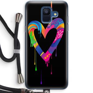 CaseCompany Melts My Heart: Samsung Galaxy A6 (2018) Transparant Hoesje met koord