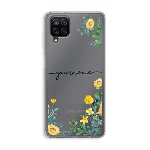 CaseCompany Gele bloemen: Samsung Galaxy A12 Transparant Hoesje