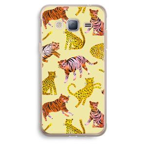 CaseCompany Cute Tigers and Leopards: Samsung Galaxy J3 (2016) Transparant Hoesje