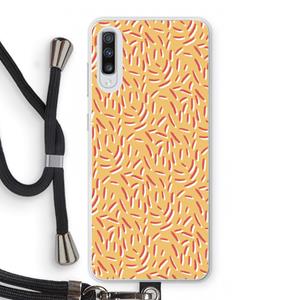 CaseCompany Camouflage: Samsung Galaxy A70 Transparant Hoesje met koord