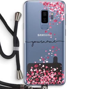 CaseCompany Hartjes en kusjes: Samsung Galaxy S9 Plus Transparant Hoesje met koord