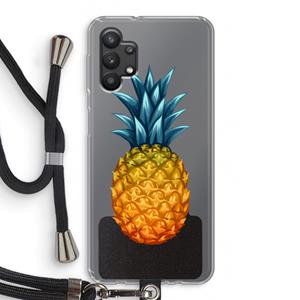 CaseCompany Grote ananas: Samsung Galaxy A32 5G Transparant Hoesje met koord