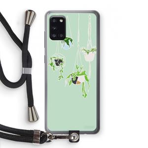 CaseCompany Hang In There: Samsung Galaxy A31 Transparant Hoesje met koord