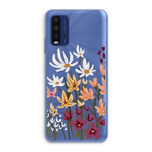 CaseCompany Painted wildflowers: Xiaomi Redmi 9T Transparant Hoesje