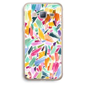 CaseCompany Watercolor Brushstrokes: Samsung Galaxy J3 (2016) Transparant Hoesje