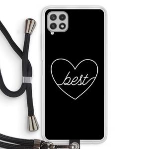 CaseCompany Best heart black: Samsung Galaxy A22 4G Transparant Hoesje met koord