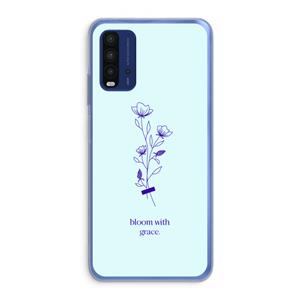 CaseCompany Bloom with grace: Xiaomi Redmi 9T Transparant Hoesje