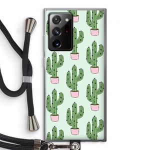 CaseCompany Cactus Lover: Samsung Galaxy Note 20 Ultra / Note 20 Ultra 5G Transparant Hoesje met koord