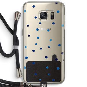 CaseCompany Blauwe stippen: Samsung Galaxy S7 Transparant Hoesje met koord