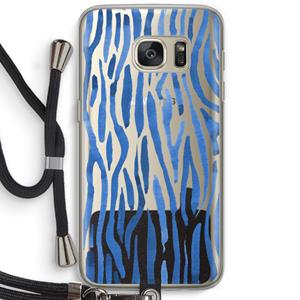 CaseCompany Blauwe nerven: Samsung Galaxy S7 Transparant Hoesje met koord