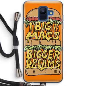 CaseCompany Big Macs Bigger Dreams: Samsung Galaxy A6 (2018) Transparant Hoesje met koord