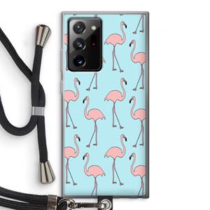 CaseCompany Anything Flamingoes: Samsung Galaxy Note 20 Ultra / Note 20 Ultra 5G Transparant Hoesje met koord