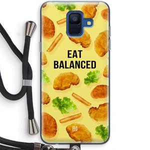 CaseCompany Eat Balanced: Samsung Galaxy A6 (2018) Transparant Hoesje met koord