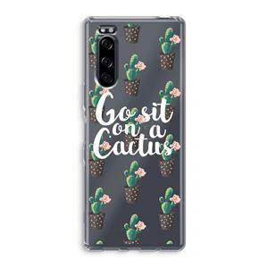 CaseCompany Cactus quote: Sony Xperia 5 Transparant Hoesje