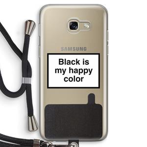 CaseCompany Black is my happy color: Samsung Galaxy A5 (2017) Transparant Hoesje met koord