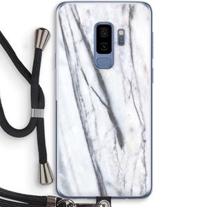 CaseCompany Gestreepte marmer: Samsung Galaxy S9 Plus Transparant Hoesje met koord