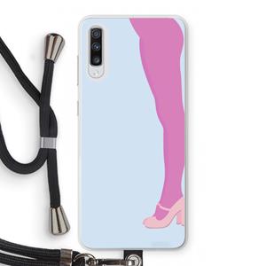 CaseCompany Pink panty: Samsung Galaxy A70 Transparant Hoesje met koord