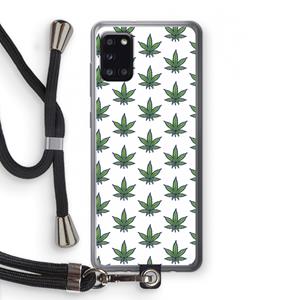 CaseCompany Weed: Samsung Galaxy A31 Transparant Hoesje met koord