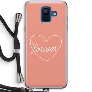 CaseCompany Forever heart: Samsung Galaxy A6 (2018) Transparant Hoesje met koord