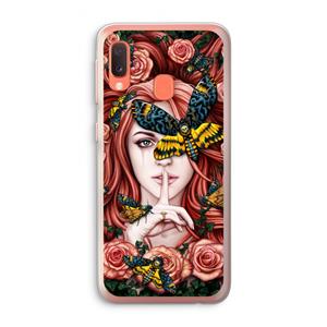 CaseCompany Lady Moth: Samsung Galaxy A20e Transparant Hoesje