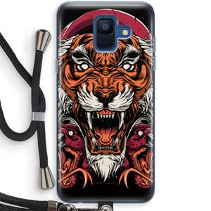 CaseCompany Tiger and Rattlesnakes: Samsung Galaxy A6 (2018) Transparant Hoesje met koord